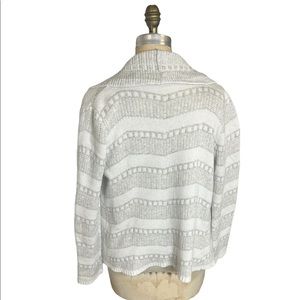 Pixley Gray & White Cozy Wool Sweater Cardigan